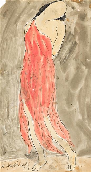 ABRAHAM WALKOWITZ Group of 5 watercolors of Isadora Duncan.